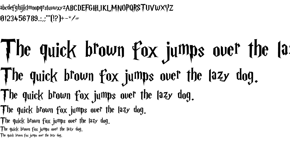 Harry P font free download